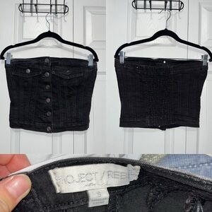 Black Denim Corset Top